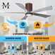Atlas Irene-5HLK 42 inch Walnut Tone with Barn Wood Tone Blades Flush Mount Paddle Fan